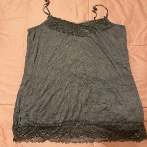Lace Trim Sage Camisole